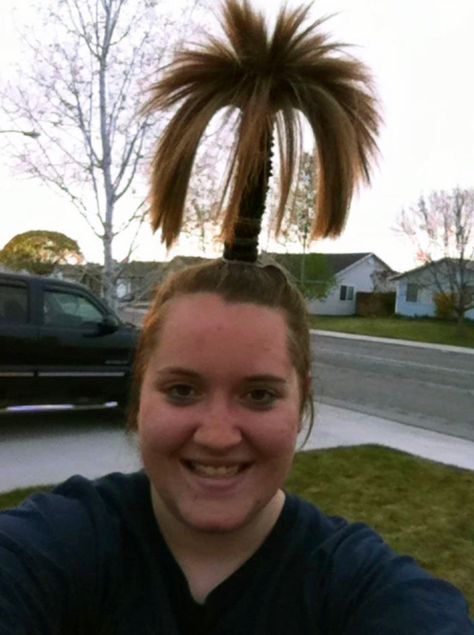 Crazy Hair Day? Funny Hairstyles, Horrible Hair, Crazy Hair Ideas, Crazy Hair Day Ideas, Crazy Hairstyles, Spirit Week Ideas, Ugly Hair, Funny Hair, Up Hairdos