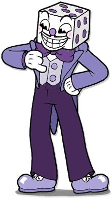 "The little mugs have some fight in'em, I'll say that much! They're makin' mincemeat outta them debtors!" —King Dice to the Devil King Dice is the right-hand man of the Devil and the secondary antagonist of Cuphead. He also serves as a gatekeeper between overworlds, only allowing Cuphead and Mugman to pass when they turn in every contract to him. King Dice, Image King, Beast Creature, Alice Angel, Betty Boop Cartoon, One Piece Ace, Deal With The Devil, Retro Cartoons, Old Cartoons