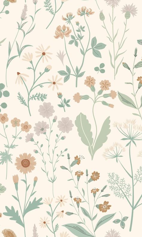 Introduce a touch of natural beauty into your living spaces with our Vintage Wildflowers Wallpaper, ideal for bedrooms, hallways, and living rooms alike. Crafted from durable non-woven paper, this wallpaper requires applying wallpaper glue directly to the wall for a secure installation. It features a dry strippable design, making removal a breeze whenever you decide to change your decor. Each double roll offers extensive coverage for rooms of various sizes, ensuring you can create a cohesive loo Room Wallpaper Design Bedrooms, Pattern Paper Design, Applying Wallpaper, Wildflowers Wallpaper, Fairycore Wallpaper, Wildflower Wallpaper, Cute Backrounds, Flower Aesthetics, Room Wallpaper Designs