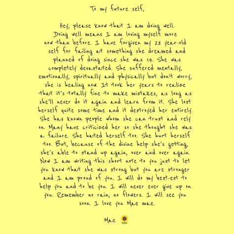 #selflove #selfworth Letter To My Older Self, Letter To My Future Self, To My Future Self, My Future Self, Love Me More, Future Self, What I Need, Forgive Me, Positive Life