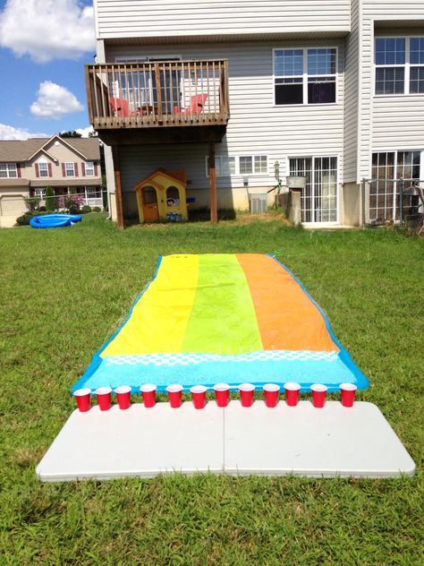 Slip and slid flip cup Slip And Slide, Adult Games, College Life, 21st Birthday, The Field, Beach Mat, Picnic Blanket, Outdoor Blanket, Bring It On