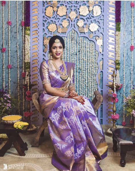 Purple Kanchi Pattu Saree, Lavender Color Kanchi Pattu Sarees, Lavender Color Pattu Saree, Lavender Half Saree Pattu, Lavender Silk Saree Blouse Designs, Wedding Saree Collection For Bride, Lavender Pattu Saree Contrast Blouse, Lilac Pattu Saree, Lavender Silk Saree With Contrast Blouse