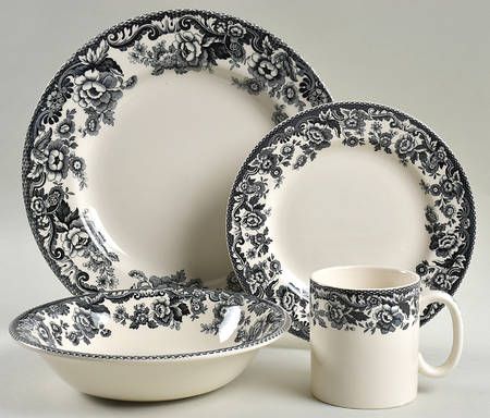 Spode Dinnerware, Spode Delamere, Black China, Fine China Dinnerware, Emerald Wedding, Pattern Code, Dinner Salads, Wine And Dine, China Patterns