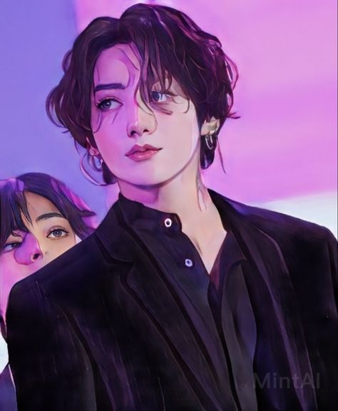 Jungkook Anime Fan Art, User Pfp Kpop, Kook Fanart, Jungkook Anime, Fanart Jungkook, Bts Illustration, Alice Anime, User Pfp, Bts Cartoon