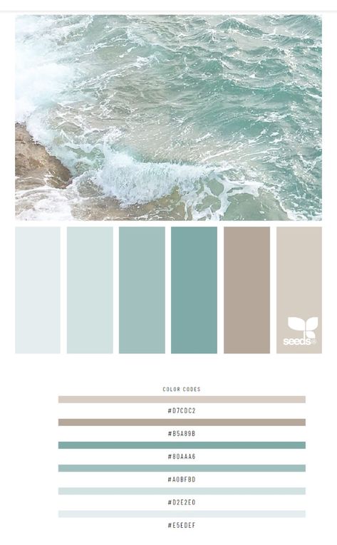 Beach Decor Color Palette, Beachy Decor House, House Interior Colours 2023, White And Seafoam Kitchen, Beach House Colours Scheme, Best Paint Colors For Beach House, Beach House Condo Interior, Waterfront Home Decor, Coastal House Interior Color Schemes