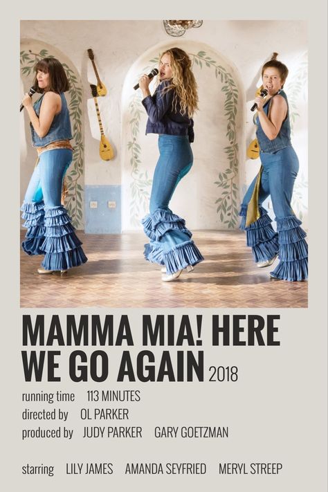 Mamma Mia 2, Donna Sheridan, Julie Walters, Broadway Costumes, Film Posters Minimalist, Summer Movie, Music Poster Design, Here We Go Again, I Love Cinema