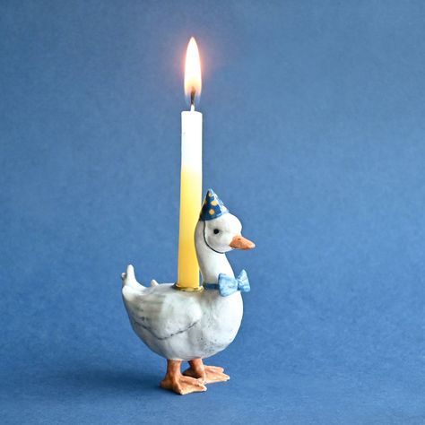 Goose Cake, Hippo Cake, Blue Bowtie, Birthday Candle Holder, Animal Candles, Animal Cake, Single Candle, Party Animals, Best Party