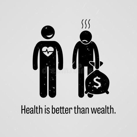 Health is Better than Wealth stock illustration Health Is Wealth Poster Drawing, Health Is Wealth Poster, World Heart Day, Wealth Quotes, Health Is Wealth, Poster Drawing, Health Logo, Accounting And Finance, Kids Diet