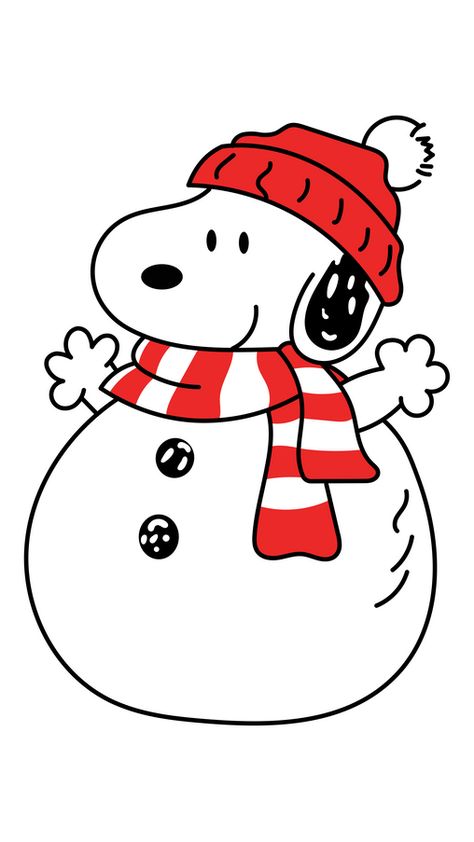 The anthropomorphic beagle from the comic strip Peanuts by Charles M. Schulz is happy to be your friend to meet the New Year with in our fanart Snoopy Snowman Sticker. If you are tired of a regular... Snoopy Snowman, Cute Snowman Drawing, Snoopy Christmas Cards, Drawing Snoopy, How To Draw Snoopy, Disney Snowman, Snoopy Merry Christmas, Snoopy New Year, Snoopy Winter