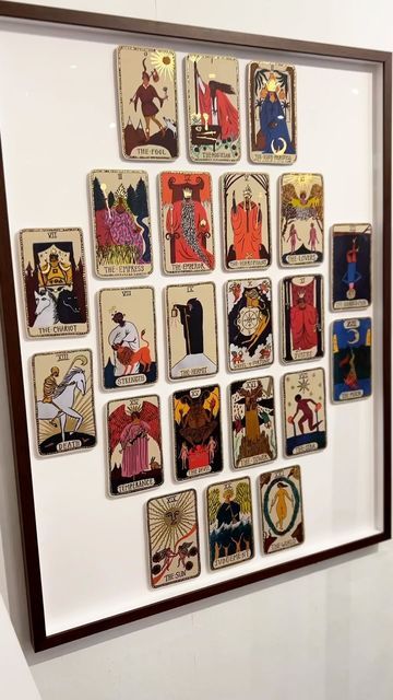 Tabby Booth on Instagram: "It’s here guysss 🙌 just collected my framed set of hand-gilded tarot cards from @sundayframing and it’s looking 👌

Now up for sale in @sailorsjail so come take a look if you’re local. This will look SO cool on some lucky person’s wall. DM me if you want more pictures and pricing info.." Tarot Cards For Sale, The Hanged Man, Frame Card, The Empress, Oracle Decks, So Cool, Tarot Decks, Deck Of Cards, More Pictures