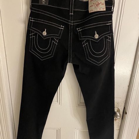 Brand new True Religion relaxed slim black jeans... - Depop True Religon, Jean Ideas, Custom Jean, Custom Jeans, Future Clothes, True Religion Jeans, Cute Fits, True Religion, Dream Closet