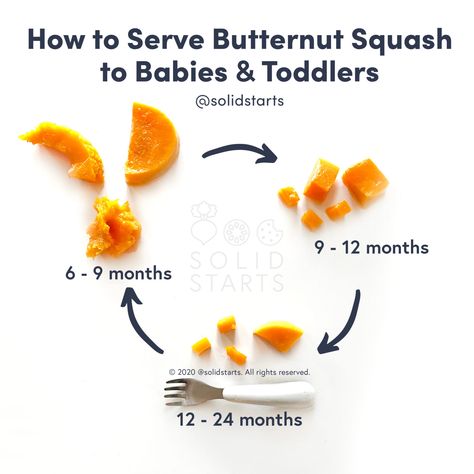 Butternut Squash for Babies - First Foods for Baby - Solid Starts Butternut Squash For Baby, Hannah Food, Baby Weaning Foods, Solid Starts, Baby Led Weaning First Foods, Weaning Foods, Baby Image, Baby Led Feeding, Baby & Toddler Food