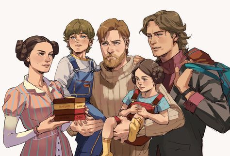 Columbo on Instagram: “Modern AU Padmé, Obi wan and Anakin preparing the kids for their first day of school PLEASEKAKALA drawing this was very fun #starwars…” Padme Obi Wan, Obi Wan And Anakin, Star Wars Meme, Star Wars Anakin, Star Wars Love, Star Wars Drawings, Movies And Series, Star Wars Artwork, Star Wars Fan Art