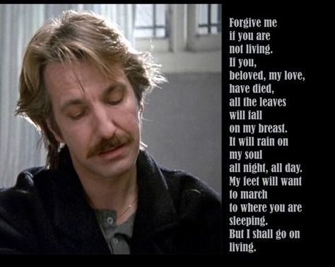 Truly, Madly, Deeply (1990) Ghost Poem, Poem In Spanish, Alan Rickman Always, Alan Rickman Movies, Alan Rickman Severus Snape, Truly Madly Deeply, Madly Deeply, The Poem, Pablo Neruda