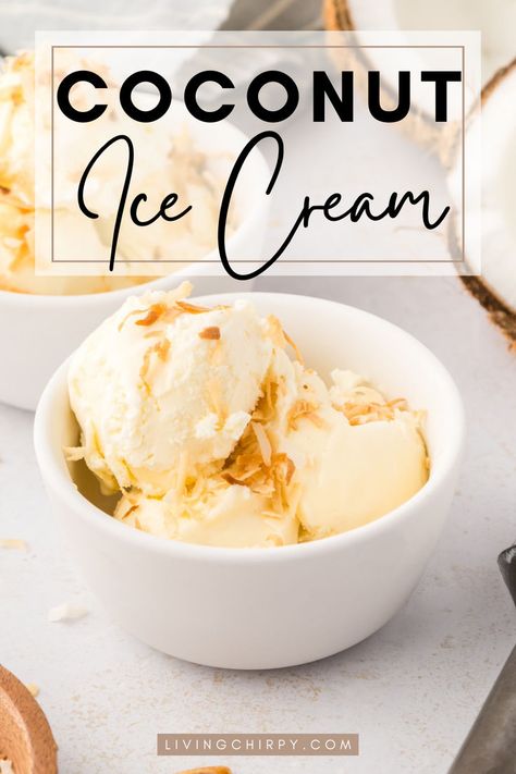 This is a simple and easy recipe for No Churn Coconut Ice Cream. It’s so easy to make and contains no added refined sugar! Lactose Free Ice Cream Recipe For Ice Cream Maker, Delicious Ice Cream Recipes, Ice Cream Mold Recipes, Coconut Cream Ice Cream, Coconut Milk Ice Cream Recipe, Coconut Gelato, Coconut Ice Cream Recipe, Ice Cream From Scratch, Homemade Coconut Ice Cream