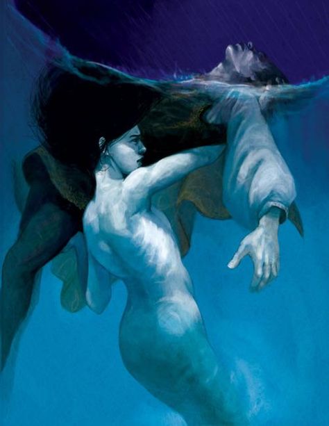 Mermaid hero... Story? About how a sailor almost drowned, but was saved by me? Hans Christian Anderson, Mermaids And Mermen, Mermaid Life, Hans Christian, Mermaid Art, In The Ocean, Sirens, Art Plastique, Little Mermaid