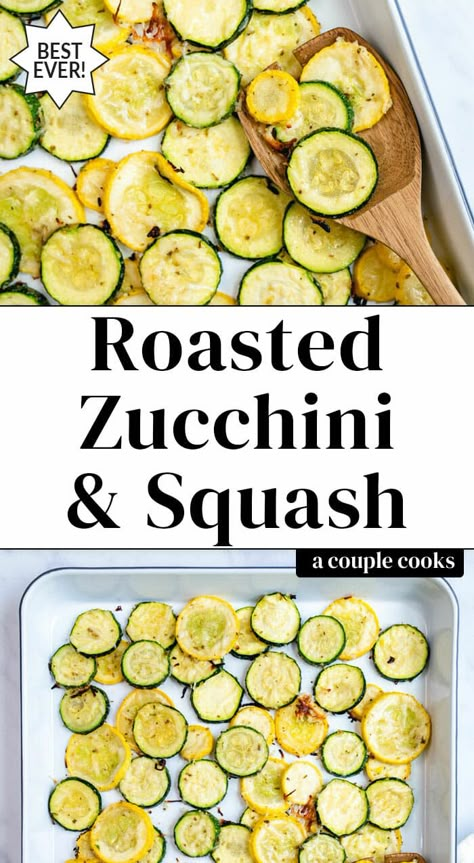 This roasted zucchini and squash is baked until tender with Italian herbs and Parmesan cheese! It's the perfect summer side dish. #roastedzucchiniandsquash #roastedzucchini #roastedsquash #zucchinirecipe #squashrecipe Roasted Zucchini And Squash, Nutritarian Recipes, Zucchini And Squash, Zucchini Cakes Recipe, Squash And Zucchini, Best Veggie Burger, Roasted Zucchini, Roast Zucchini, White Sauce Pasta