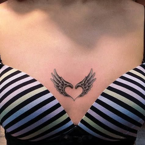 Memorial Wings, Angel Tattoo Arm, Small Angel Wing Tattoo, Angel Wing Tattoo, Halo Tattoo, Heart With Wings Tattoo, Alas Tattoo, Wing Tattoo Men, Female Tattoos