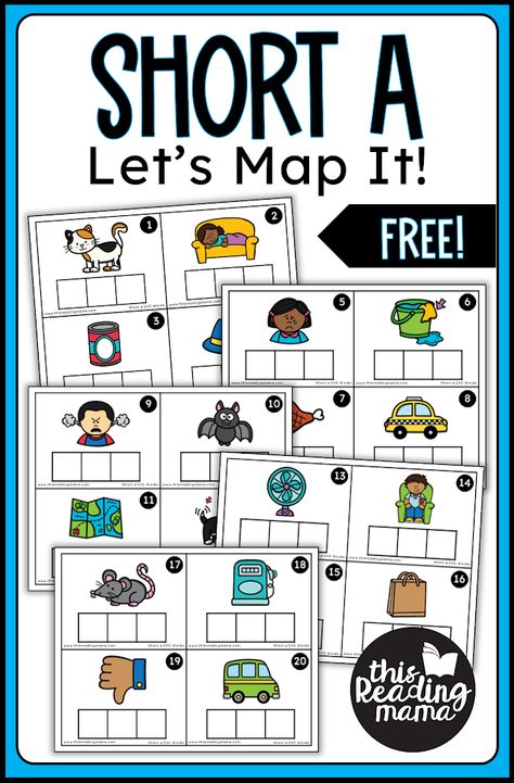 Short a Mapping Task Cards - This Reading Mama Short A Cvc Words Activities, Short A Vowel Activities, Word Mapping Activities, Short I Activities, Short A Activities, English Language Activities, Short Vowel Activities, Task Cards Free, Structured Literacy