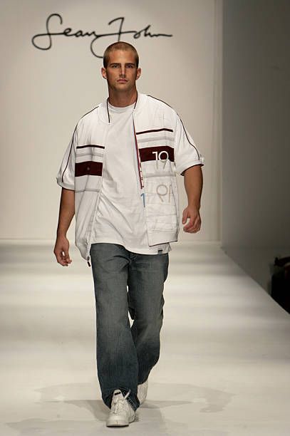 Runway Sean John Pictures and Photos | Big Men Fashion, Sean John, Dollar Bill, Big Men, 2000s Fashion, Hip Hop Fashion, Men Fashion, Chef's Jackets, Getty Images