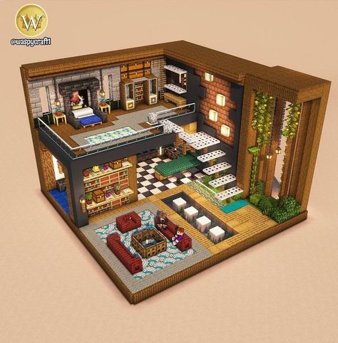 Minecraft Loft Ideas, Minecraft Room Designs, Odyssey Art, Interior Minecraft, Case Minecraft, Rumah Minecraft Sederhana, Minecraft Interior, Minecraft Interior Design, Bangunan Minecraft