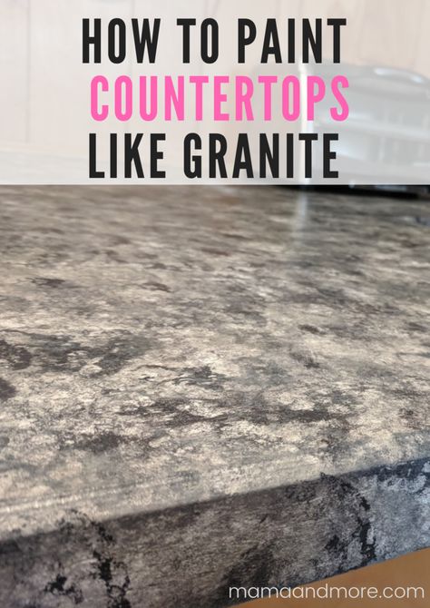 Marbling Countertops Diy, Painting Marble Countertops, How To Paint Formica Countertops, Paint Countertops Diy Laminate, Paint For Countertops, Painting Formica Countertops, Painted Counters, Painted Countertops Diy, Painted Granite Countertops