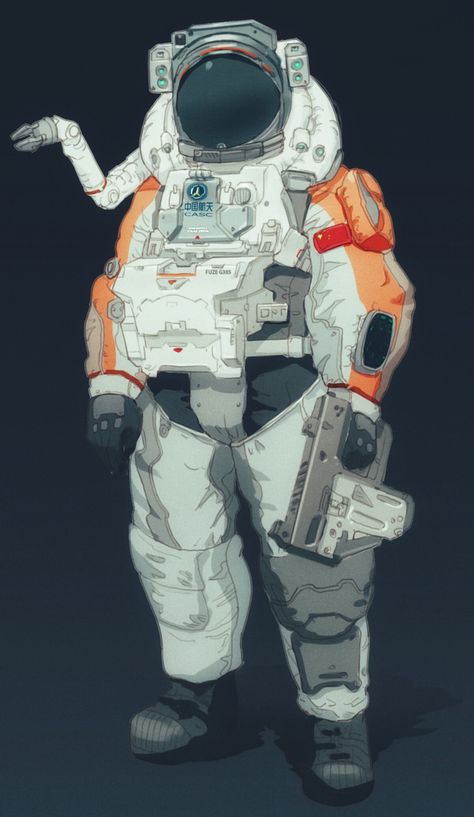 ArtStation - Chinese astronaut soldier, Well rex Astronaut Character Design, Astronaut Soldier, Astronaut Character, Sci Fi Character Design, Astronaut Art, Spaceship Art, Arte Cyberpunk, Bd Comics, Cyberpunk Character