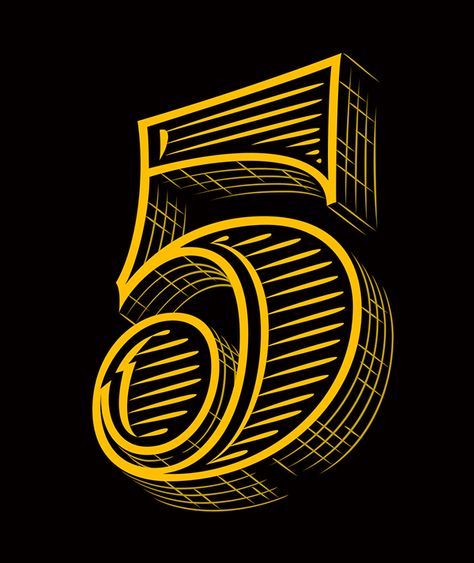 numbers for Variety Mag 03 Number Logo, Hand Lettered Numbers, Numbers Typography, Variety Magazine, Typography Served, Number Five, Pinstriping Designs, Number Three, Logo Number