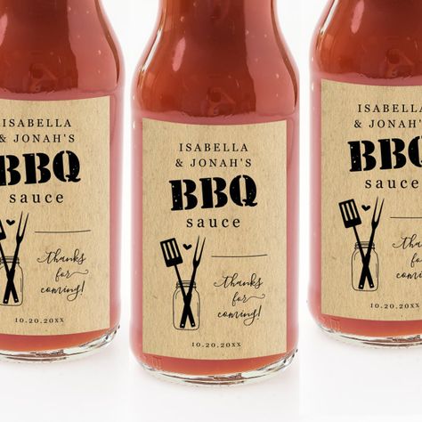 Homemade BBQ Sauce Favor Sticker - Barbecue gift wrap Bbq Party Favors, Homemade Bbq Sauce, Wedding Favor Labels, Couples Bridal Shower, Couple Wedding Shower, I Do Bbq, Bbq Sauce Homemade, Homemade Bbq, Welcome Poster