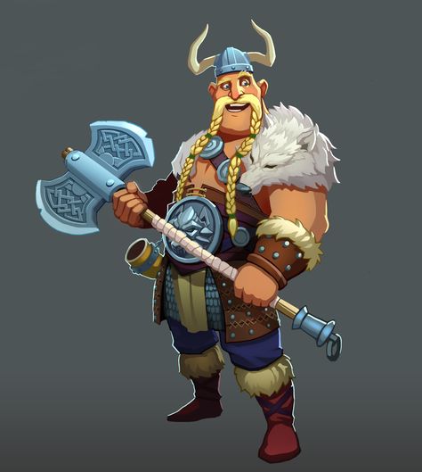 ArtStation - Viking, IVAN MIGAY Viking Illustration Character Concept, Vikings Illustration, Viking Concept Art, Viking Character Design, Viking Concept, Viking Cartoon, Viking Illustration, Cartoon Viking, Warrior Cartoon