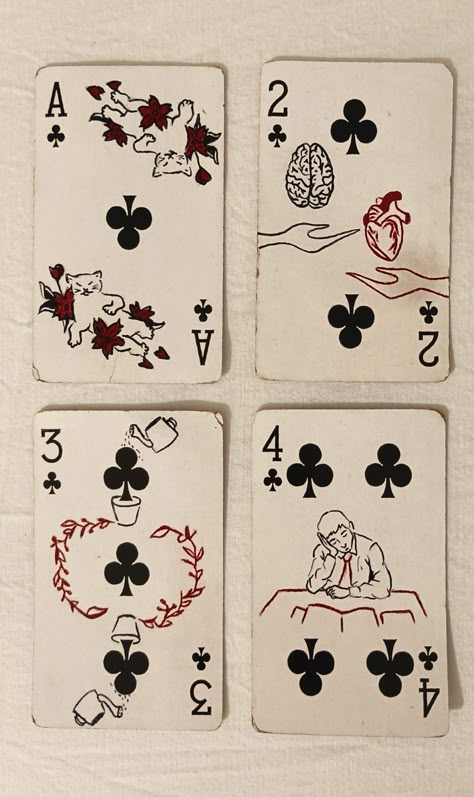 Diy Playing Cards, Personalized Playing Cards, Playing Cards Art, Divination Cards, Birthday Card Drawing, Deck Paint, Furniture Painting Techniques, Playing Cards Design, Paint Cards