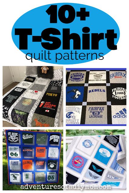 Make a memory quilt from t-shirts with these patterns. A variety of different styles of t-shirt quilts to make for graduation, weddings, or special occasions. Tshirt Quilt Tutorial, Alabama Quilt, Tshirt Quilt Diy, Tshirt Quilt Pattern, Quilt Diy, Diy Quilting, Tee Shirt Quilt, Diy Mom, Log Cabin Quilt Pattern