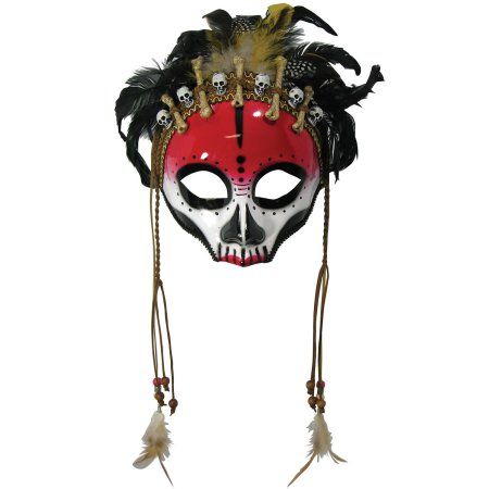 Voodoo Mask, Masquerade Attire, Voodoo Doll Costume, Voodoo Costume, Black Face Paint, Voodoo Magic, Blood Red Color, Half Mask, White Mask