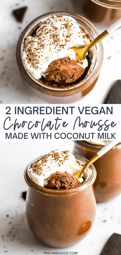 Vegan Chocolate Mouse, Coconut Milk Mousse, Coconut Milk Recipes Dessert, Vegan Dessert Chocolate, Coconut Milk Dessert, Healthy Chocolate Mousse, Non Dairy Desserts, Coconut Milk Chocolate, Easy Chocolate Mousse