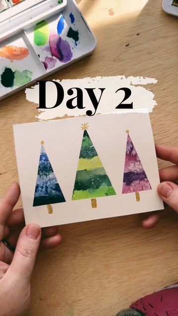 Christmas Card Christmas Tree Cards Kids, Simplechristmas Tree Card, 12 Days Of Christmas Cards, Watercolor Christmas Tree With Presents, Loose Watercolor Christmas Tree, Watercolor Christmas Cards Baubles, Watercolor Holiday Cards, Watercolor Holiday, Christmas Stock Photos