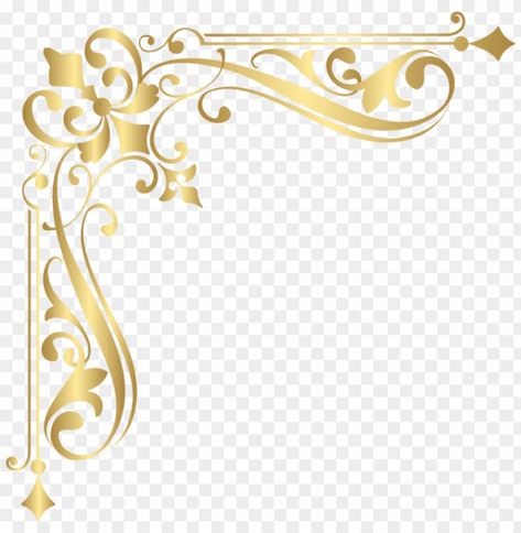 Royal Border Design, Gold Border Png, Corner Png, Gold Border Design, Wedding Png, Corner Borders, Gold Clipart, Photo Png, Certificate Design Template