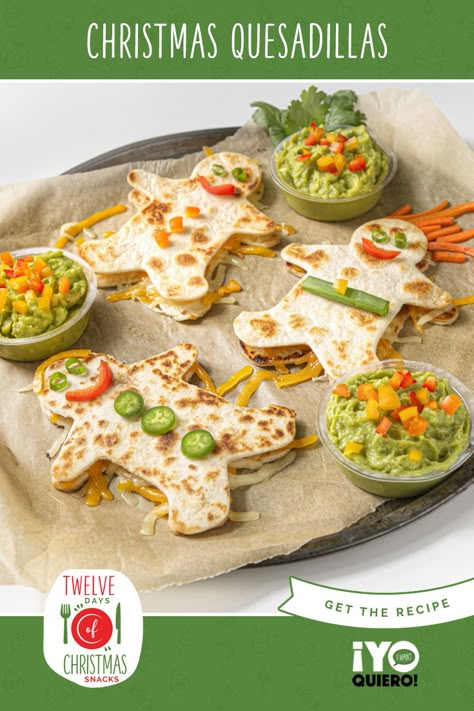 Christmas Quesadillas are a fun way to add some holiday cheer to your kids’ favorite meal. Turn quesadillas into festive Gingerbread men for a fun and easy twist on a classic! Christmas Kids Dinner Ideas, Christmas Food For Kids To Make, Kid Friendly Christmas Food, Easy Christmas Food Ideas For Kids, Christmas Food Lunch, Christmas Food For Toddlers, Christmas Food Kids Can Make, Christmas Kids Meal, Fun Christmas Dinners For Kids