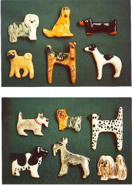 Best Selling Ceramics, Ceramic Magnets Ideas, Ceramic Pins, Magnet Ceramic, Clay Dogs, Ceramic Dogs, Pikes Place, Handmade Magnets, Dog Pottery