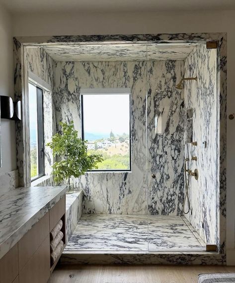 Luxury Bathroom Inspiration, Marble Showers, Dream Bathrooms, Marble Bathroom, Dream House Interior, Bath Remodel, Dream House Decor, Beautiful Bathrooms, House Inspo