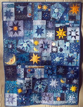 Sun Quilt, Space Quilt, Moon Quilt, Girl Quilts, Moon Designs, Quilt Modernen, Blue Quilt, How To Finish A Quilt, Girls Quilts