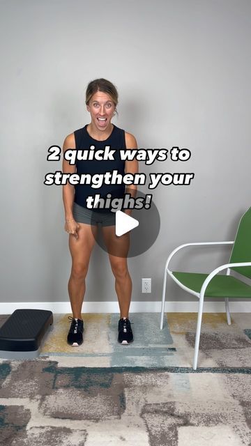 Alyssa Kuhn DPT | Osteoarthritis Expert on Instagram: "Stronger thighs support the joints ✅  Stronger thighs (quadriceps) will also make your life much easier as far as getting around. Stronger thighs can also help to prevent injury and pain 🙌🏼  Here are two suggestions that can increase quadriceps strength. The quadriceps muscles help to straighten your knee. Keep that in mind during these exercises ☝🏽  There are tons of different ways to strengthen these muscles including seated and standing variations.   For the step up, I do prefer a smaller step stool like the one I am using especially if you have knee pain and/or don’t have a lot of leg strength 👀  The key is making sure these exercises feel good!   Aiming for every other day, 2-3 sets of the option that works best can be a great Alyssa Kuhn, Knee Pain, Injury Prevention, Medical Advice, Step Stool, Step Up, Pilates, Feel Good, Yoga