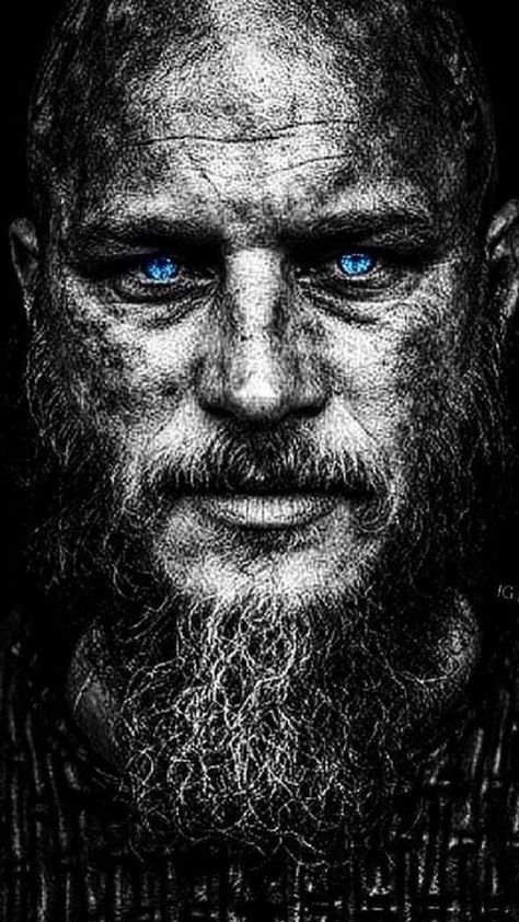 Beards, Black Background, Vikings, Black And White, Blue, White, Black