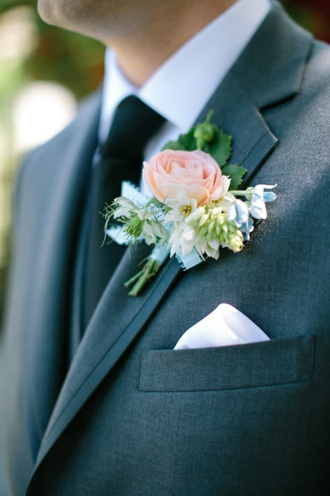 Pink White Blue Boutonniere, Peach Blue Boutonniere, Pastel Buttonholes, Pastel Boutonniere, Wedding Coursage, Blue Boutonniere, Pink Boutonniere, Groom Buttonholes, White Boutonniere