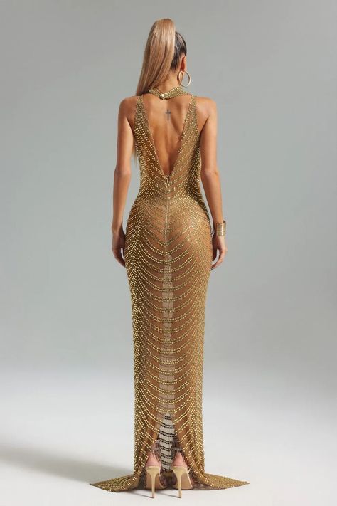 Womens Sequin Dresses, Gold Wallpaper Phone, Bella Barnett, Long Sleeve Bandage Dress, Sassy Dress, Mesh Maxi Dress, Amazing Dresses, Shirts Women Fashion, High Fashion Outfits