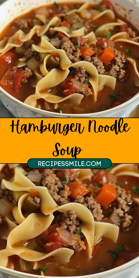 Hamburger Soup Recipe With Pasta, Hamburger Beef Soup Recipes, Homemade Hamburger Soup Recipes, Hearty Hamburger Soup Recipes, Easy Beef Broth Soup Recipes, Hearty Ground Beef Soup Recipes, Hamburger And Noodle Soup, Vegetable Beef Soup With Pasta, Healthy Hamburger Soup Recipes