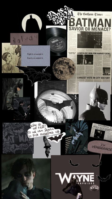 #vintage #moodboard #batman #batmanaesthetic #batmancomics #brucewayne #robertpattinson Dark Batman Aesthetic, Batman Aesthetic Comic, Batman Robert Pattinson Wallpaper, Robert Pattinson Batman, Pattinson Batman, Batman Aesthetic, Vintage Moodboard, Batman Love, Collage Landscape