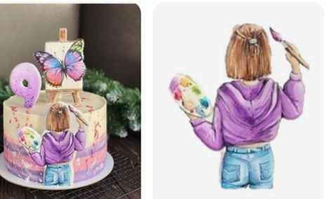 Painter Cake, Ice Cream Birthday Cake, Candy Birthday Cakes, 10 Birthday Cake, Mermaid Theme Birthday Party, Birthday Cake Topper Printable, Art Birthday Party, Mermaid Theme Birthday, Ice Cream Birthday