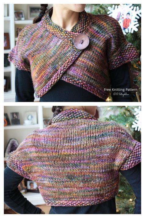 Bolero Pattern, Shrug Pattern, Knit Vest Pattern, Knit Shrug, Crochet Shrug, Knit Wrap, Free Knitting Pattern, Knitted Shawls, Crochet Knitting