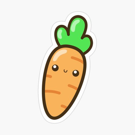 Get my art printed on awesome products. Support me at Redbubble #RBandME: https://www.redbubble.com/i/sticker/Cute-carrot-by-pancoana/142279625.EJUG5?asc=u Cute Carrot Drawing, Carrot Doodle, Carrot Cartoon, Carrot Drawing, Carrot Art, Carrot Design, Cute Carrot, Ipad Stuff, Cute Canvas Paintings