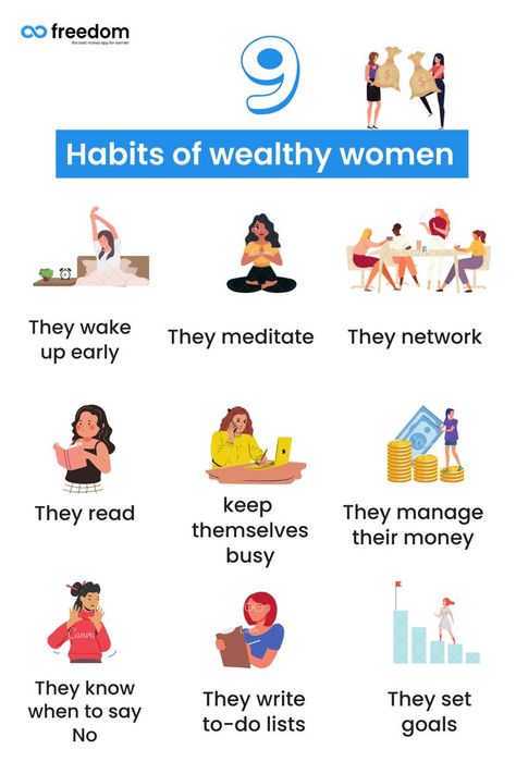 Top habits of wealthy and highly successful women Rich Habits Successful People, Tips To Be Rich, What Rich People Do, Rich People Mindset, How To Be Wealthy, Rich People Habits, Rich Girl Habits, How To Be A High Value Woman, How To Date